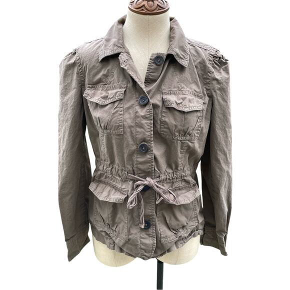 Converse One Star Khaki Collared Button Up Shirt Women's Size Medium - Picture 1 of 10